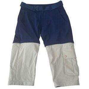 Outdoor Voices RecTrek Zip Off Convertible Cargo Pants Navy Blue Khaki XS *READ*